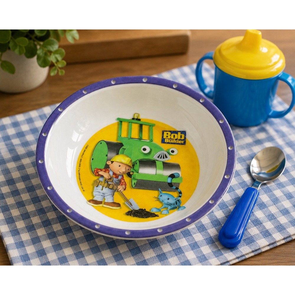 Vintage 2001 Bob‎ the Builder Bowl Zak Designs Toddler Melamine Dish